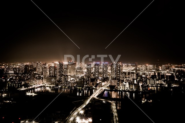 カレッタ汐留の展望台から東京夜景