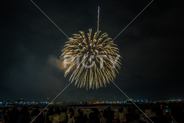 横浜みなとみらいの花火（横浜開港祭2019）