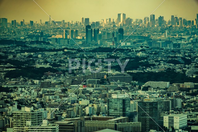 横浜ランドマークタワーから見える都市風景