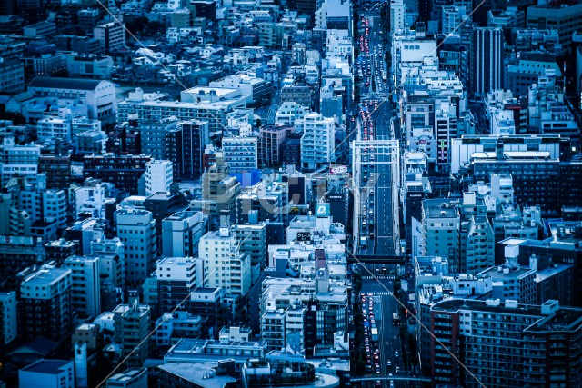 横浜ランドマークタワーから見える道路のイメージ