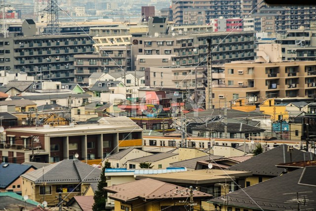 大倉山梅園から見える川崎市の街並み