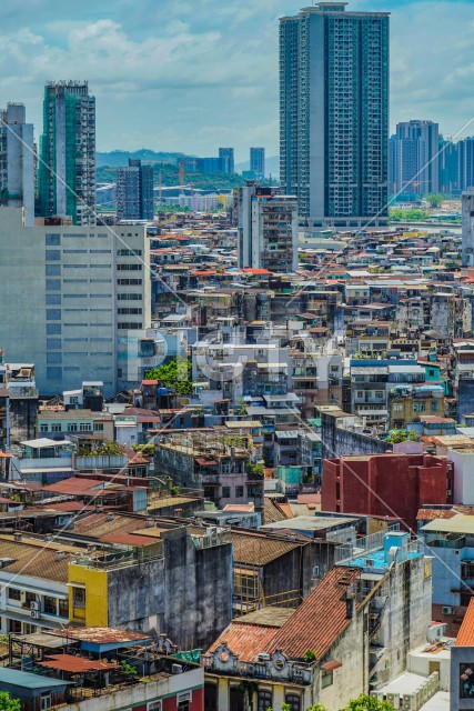 マカオの街並みと住宅街