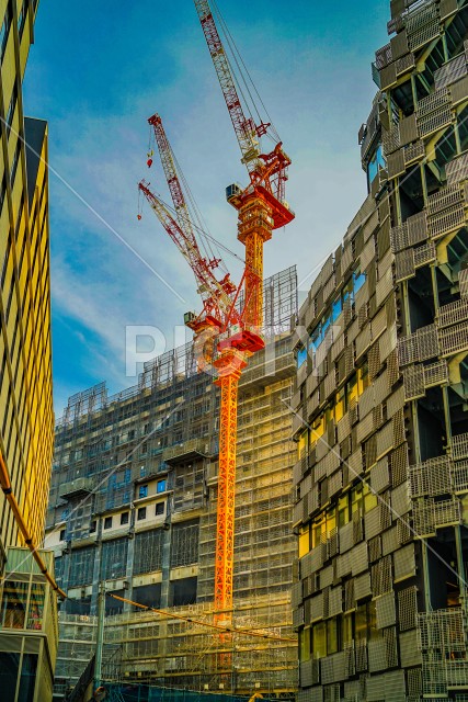 建設中の高層ビル（横浜鶴屋町）