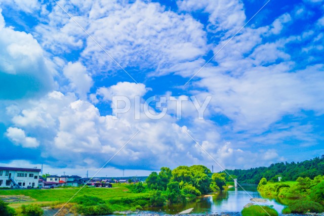 秋田県の田園風景