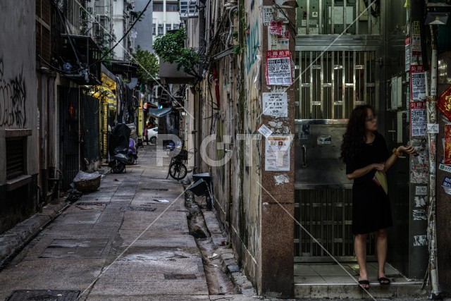 香港の街の路地裏