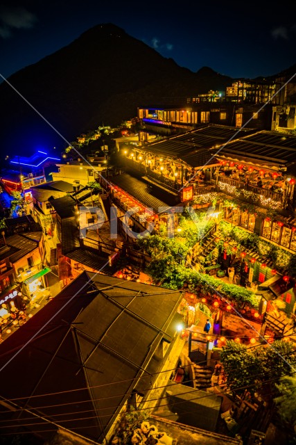 九份と基隆山の夜景