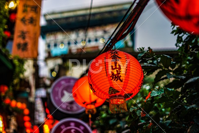 九份の路地の提灯（台湾）