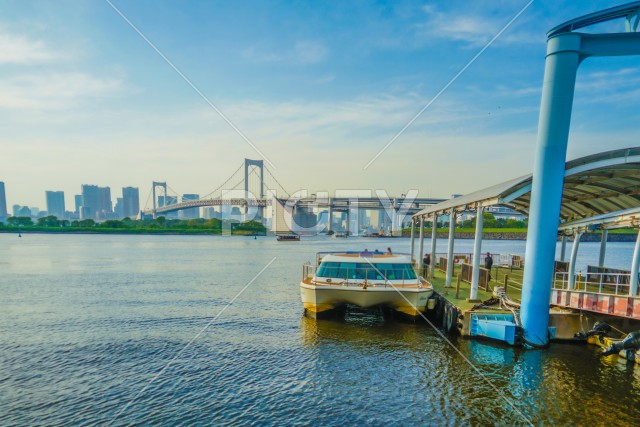 お台場海浜公園水上バスのりばの夕景