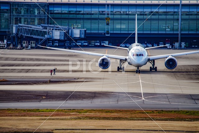 空港の旅客機