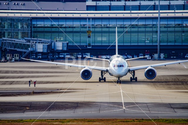 空港の旅客機