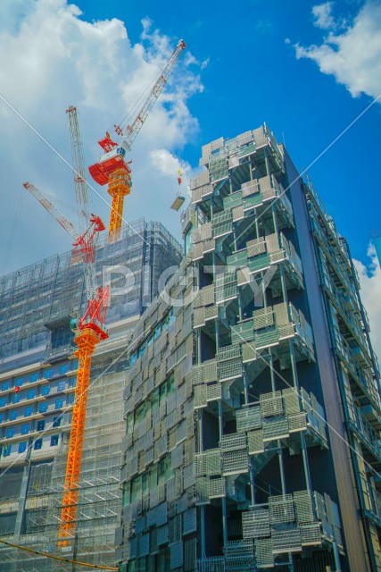 建設中の高層ビル（横浜鶴屋町）