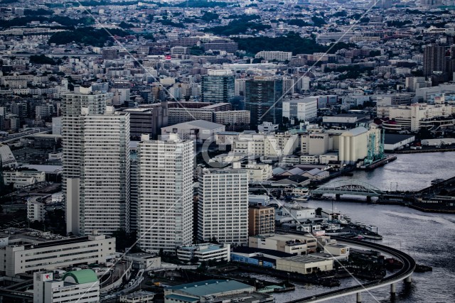 横浜ランドマークタワーから見える都市風景