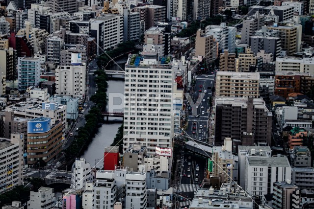 横浜ランドマークタワーから見える都市風景