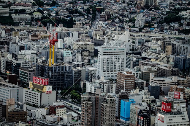 横浜ランドマークタワーから見える都市風景