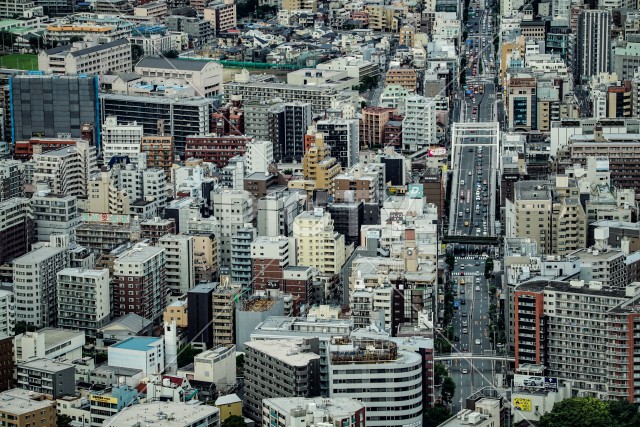 横浜ランドマークタワーから見える都市風景