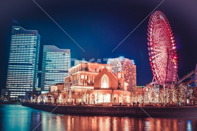 横浜みなとみらいの夜景