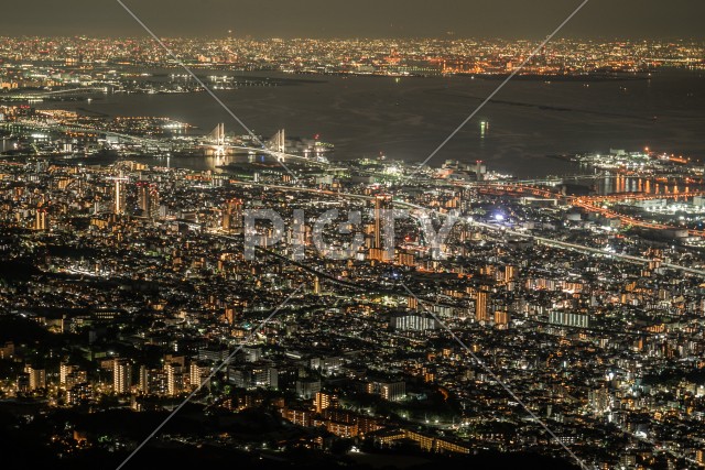 掬星台から神戸の夜景