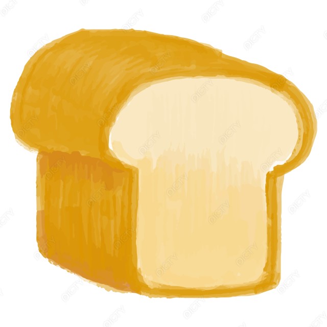 手描き風の美味しそうな食パンのベクターイラスト