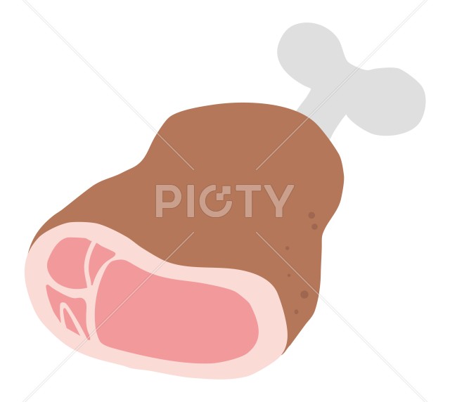 食欲や体力ケージアイコンにも使える 骨付き肉 主線なし