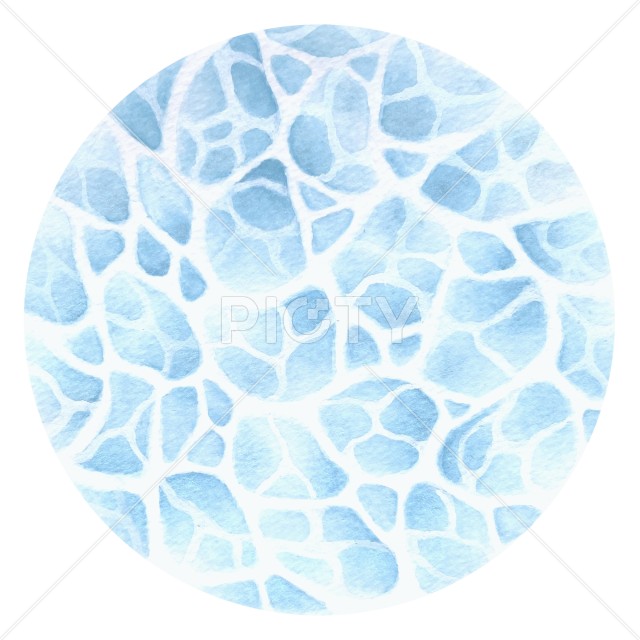 透明感のある青い水面の水彩背景