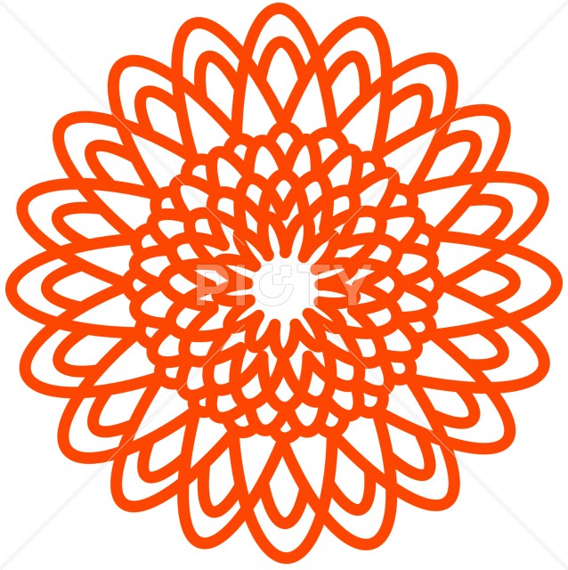 和風の菊の花のアイコンイラスト