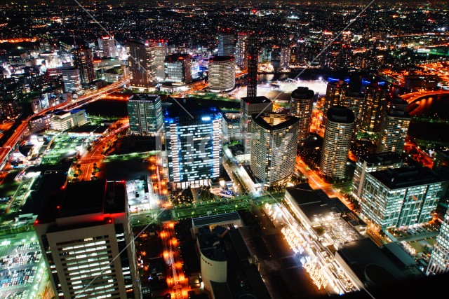 ランドマークタワーからの横浜夜景