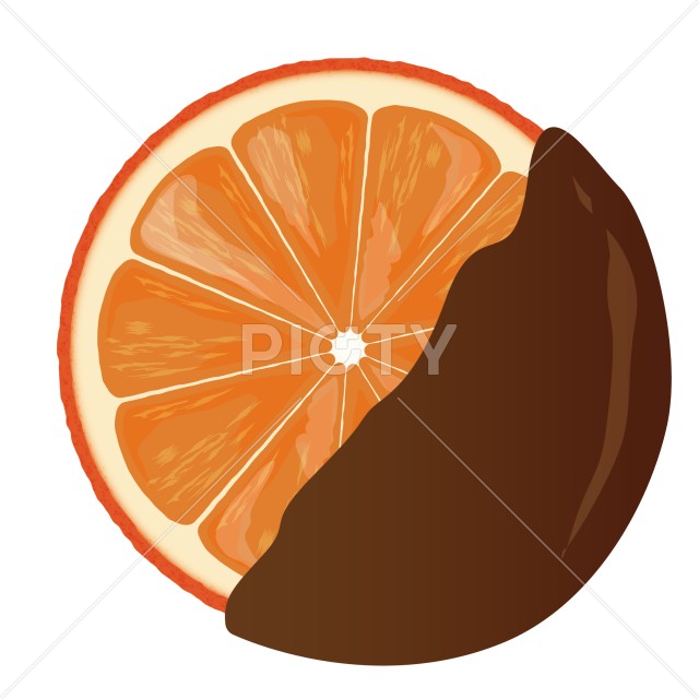 チョコがけオレンジのイラスト素材