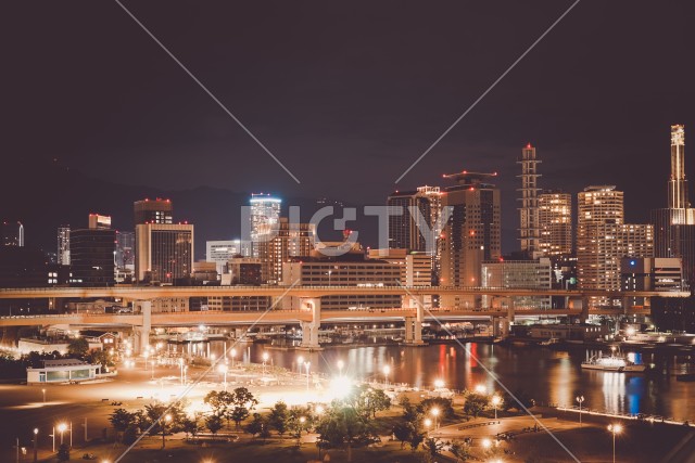 神戸市,メリケンパーク・ハーバーランドの夜景