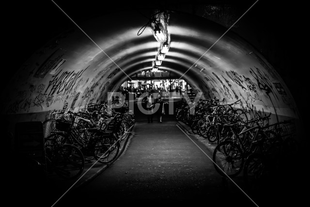 トンネルと自転車