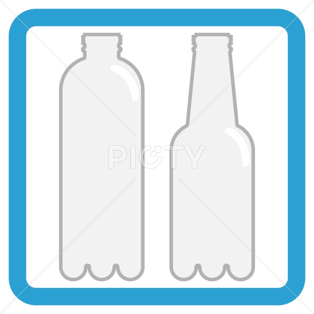 ペットボトルのゴミの分別のアイコン素材