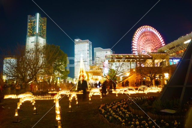 横浜の夜景とイルミネーション