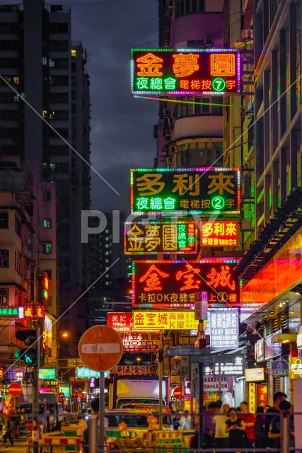香港女人街の夜景