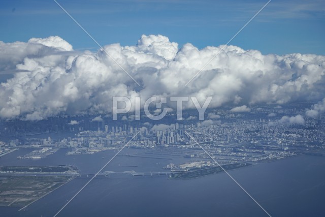 東京上空からの景色