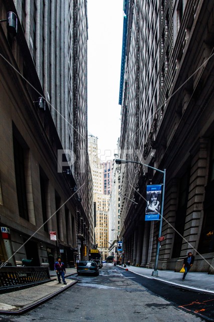 ニューヨーク・ウォール街の街並み
